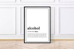 Alcohol Word Definition Prints, Bar Decor, Gifts, Framed Wall Art Or Downloadable - thumbnail 1