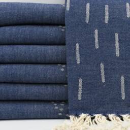 "Navy Blue Towel, Soft Towel, Turkish Towel, Turkey Peshtemal, 40""x70" - thumbnail 3