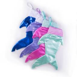 Shark Tail Christmas Stocking, Shiny, Fur, I Believe in Mermaids