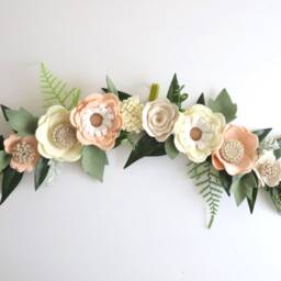 Baby Girl Flower Floral Wall Adornments Embellishment Nursery Crib Decor Girls Room Garden Woodland - Shower Whimsical Sage Ivory Pink - thumbnail 2