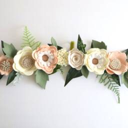 Baby Girl Flower Floral Wall Adornments Embellishment Nursery Crib Decor Girls Room Garden Woodland - Shower Whimsical Sage Ivory Pink - thumbnail 4