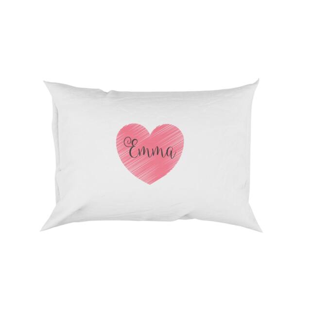 Personalised Name Love Heart Soft Pillowcase Pillow Case Cover Novelty Gift Bedroom Bed Decoration