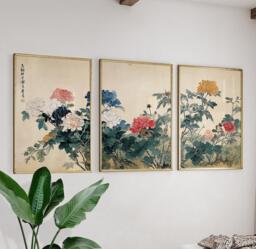 Vintage Botanical Flower Posters - Set Of 3 Floral Wall Art Prints - thumbnail 1