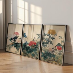 Vintage Botanical Flower Posters - Set Of 3 Floral Wall Art Prints - thumbnail 2