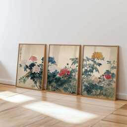Vintage Botanical Flower Posters - Set Of 3 Floral Wall Art Prints - thumbnail 3