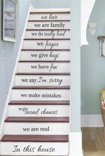 Family Vinyl Wall Decal - in This House Decal Staircase - image 1