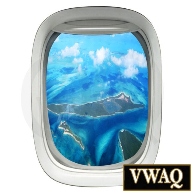 Mountain Side Beach Airplane Window Decal 3D Island View Mural Vinyl Wall Art - Vwaq Pw35