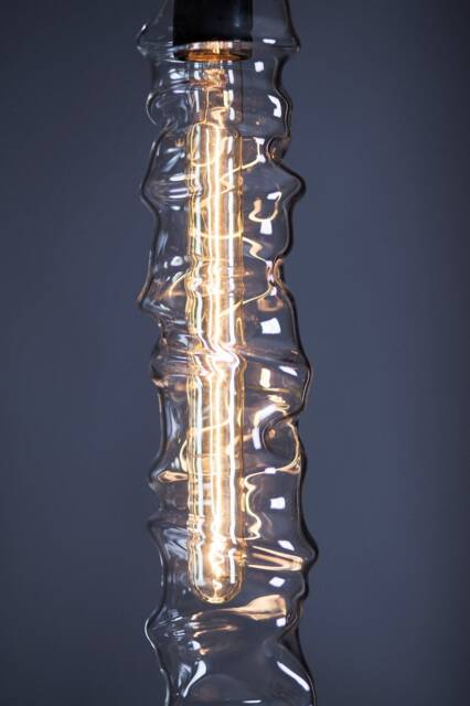 Long Blown Glass Pendant Light-Valentino-Modern Staircase Chandelier-Two Story Foyer Lighting Led - image 1