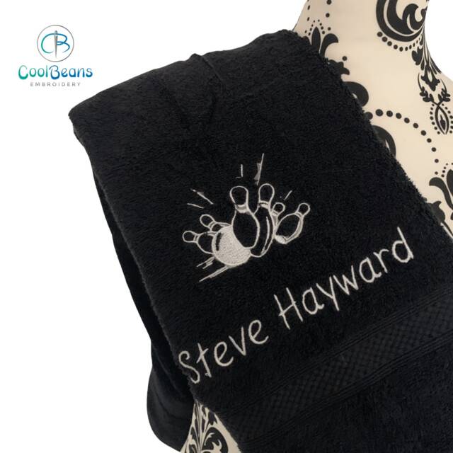 Bowling Towel - Personalised Face Cloth/Hand Bath Skittles - image 1