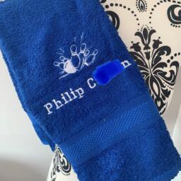 Bowling Towel - Personalised Face Cloth/Hand Bath Skittles - thumbnail 3