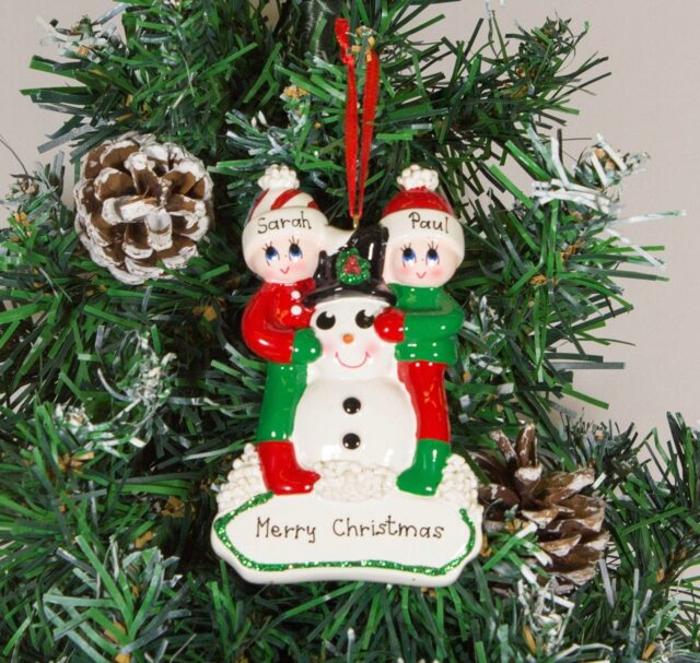 Personalized Snowman Family Christmas Tree Ornament - image 1