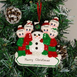 Personalized Snowman Family Christmas Tree Ornament - thumbnail 3