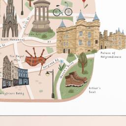 Edinburgh Map, Illustrated Map Of Edinburgh, Print, Art, Scotland Travel Poster, Gift - thumbnail 3