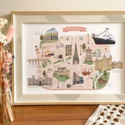 Edinburgh Map, Illustrated Map Of Edinburgh, Print, Art, Scotland Travel Poster, Gift - thumbnail 2