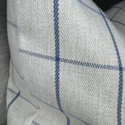 Highland Tartan Check Cushion Cover, Beige Blue Pillow Double Sided, Modern - Countryside Home Decor - thumbnail 3