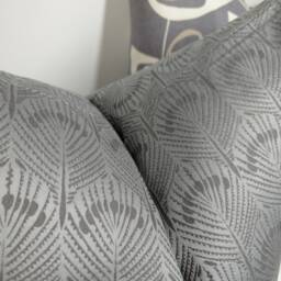 Art Deco Fan Grey/steel Cushion Cover Gorgeous John Lewis & Partner Fabric Square Sofa Throw Pillow Case - thumbnail 3