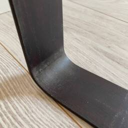 Industrial Style Console Table in Solid Oak With Curved Angle Metal Leg - thumbnail 4