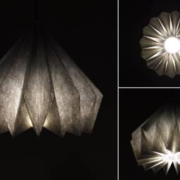 Brownfolds Grey Paper Origami Lamp Shade Vanilla Bliss Dual Pack - thumbnail 3