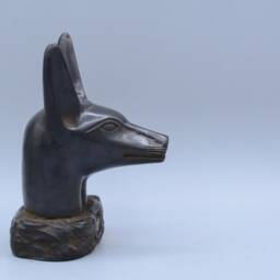 Egyptian Art God Anubis Head Black Polystone Made in Egypt - thumbnail 2