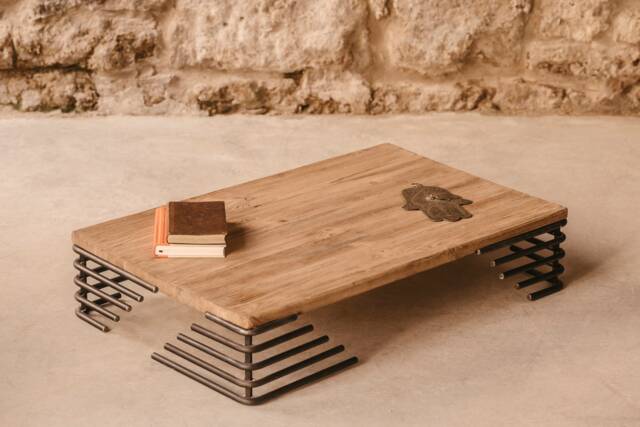 Wooden Coffee Table/Coffee Original Wooden With Steel Legs - image 1