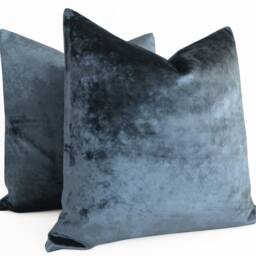 Sale Custom Blue Velvet Pillow 12, 14, 16, 18x18, 20x20, 22, 24, 26 Decorative Cover Euro Sham, Lumbar, Accent Pillow, Throw Pillow - thumbnail 3