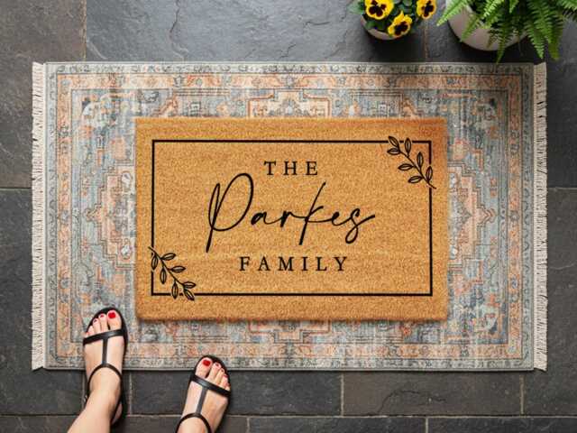 Personalised Family Welcome Mat - Custom Name Design - image 1