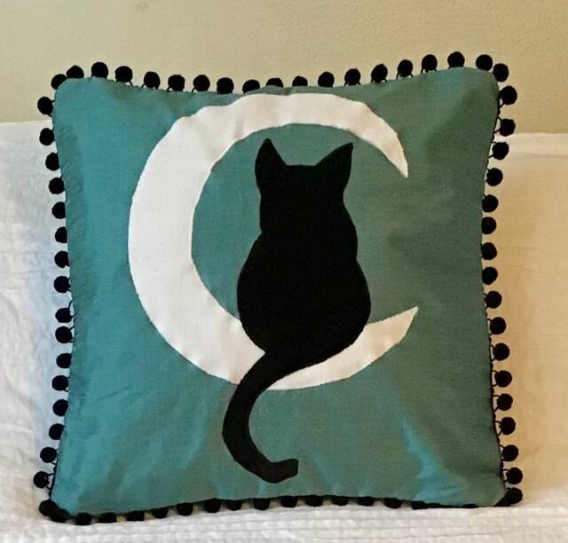 Cat & Moon Decorator Pillow Cover - image 1