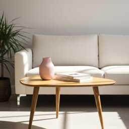 Mid-Century Modern Plywood Coffee Table With Tapered Legs, Cocktail Table, Retro Living Room - thumbnail 4