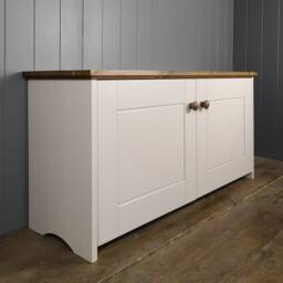 Cupboard With Storage Shelves & Panel Style Soft Close Doors. Shoe Rack Cabinet Bench Shelf For Hallway Living Dining Room Or Study - thumbnail 1