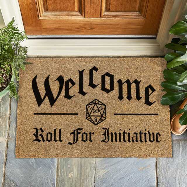 Welcome Roll For Initiative Doormat, Dnd Mat, Funny Gamer Gift, Rpg Front Door Rug, Geeky Home Decor, Dungeon Master Gift - image 1