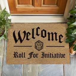 Welcome Roll For Initiative Doormat, Dnd Mat, Funny Gamer Gift, Rpg Front Door Rug, Geeky Home Decor, Dungeon Master Gift - thumbnail 1