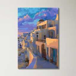 Santorini Greece Cliffside 3 Panel Split Canvas Wall Art Summers Day Summer Cityscape Oil Painting Framed Home Decor - thumbnail 4