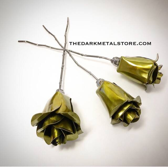 Set Of 3 Yellow Eternity Roses