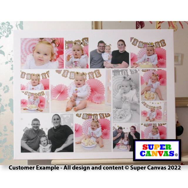 Custom 14 Picture Family Holiday Travel Wedding New Baby Friend Mum Dad Birthday Photo Collage Board Wall Art Framed Canvas Print Gift - image 1