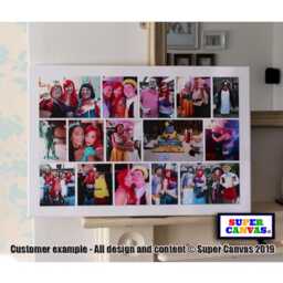 Custom 14 Picture Family Holiday Travel Wedding New Baby Friend Mum Dad Birthday Photo Collage Board Wall Art Framed Canvas Print Gift - thumbnail 2