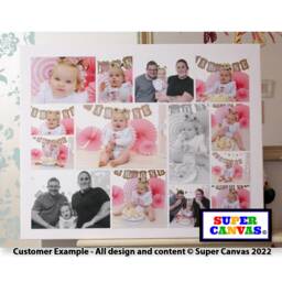 Custom 14 Picture Family Holiday Travel Wedding New Baby Friend Mum Dad Birthday Photo Collage Board Wall Art Framed Canvas Print Gift - thumbnail 1