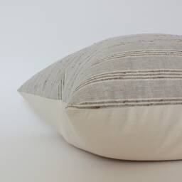 Neutral Pillow Cover, Beige Striped Pillow, Greige Cream Brown Throw Tan -- Landyn Stripe - thumbnail 3