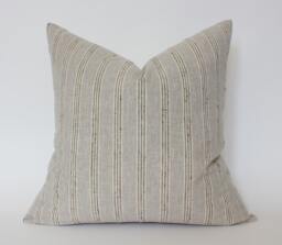 Neutral Pillow Cover, Beige Striped Pillow, Greige Cream Brown Throw Tan -- Landyn Stripe
