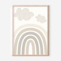 Set Of 3 Hot Air Balloon & Cloud Prints With A Neutral Colour Scheme Perfect For Nursery, Bedroom Or Playroom - Unframed - thumbnail 3