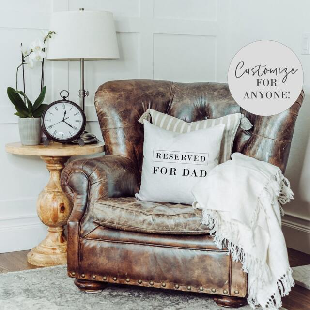 Personalized Reserved For Dad Pillow Cover - Father's Day Gift For Custom Grandpa Him 20x20 18x18 - image 1