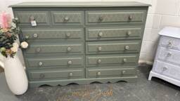 Large Double Painted Chest Of Drawers Upcycled