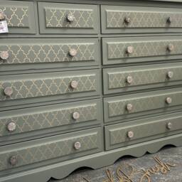 Large Double Painted Chest Of Drawers Upcycled - thumbnail 2