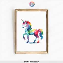Girls Unicorn Nursery Prints - Set Of 3 - Baby Room Decor Personalised Wall Art Girl Rainbow Bedroom Toddler Playroom Picture - thumbnail 3