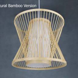 Bamboo Staggered Pendant Light Natural Or Black Shade - thumbnail 2
