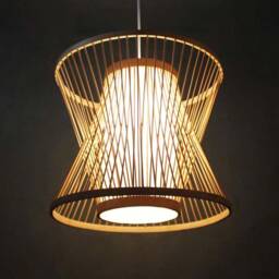 Bamboo Staggered Pendant Light Natural Or Black Shade - thumbnail 3