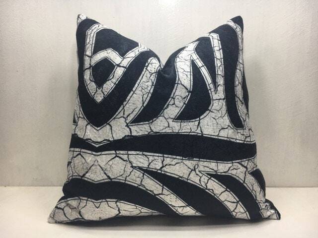 Ikat Velvet Pillow Cover, Handwoven Silk Blend - 20x20 - image 1