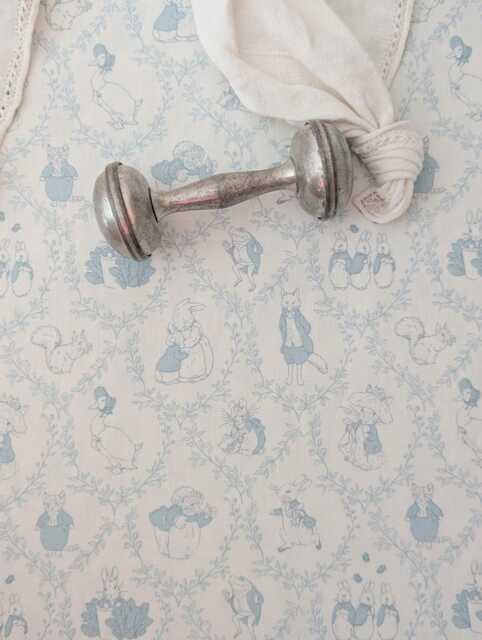 Peter Rabbit Baby Crib Sheet Or Changing Pad Cover, Blue Cotton - image 1