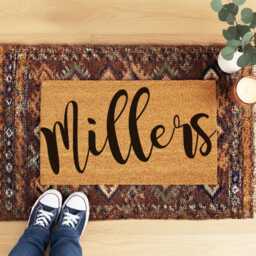 Surname Doormat - Coir Non-Slip Entry Way Mat Wedding Gift Housewarming Fall Decor Personalized Last Name Gift Custom Mat - thumbnail 2