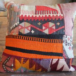 40cm - 16Inch Stunning Kilim Pillow Cover - Boho Patchwork Variety - thumbnail 2