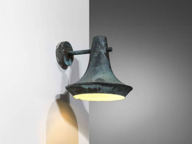 Unique Industrial Copper Wall Sconce, Scandinavian Swedish Light, Green Patina Indoor Outdoor Sconce Lighting, Entryway Lamp - image 1